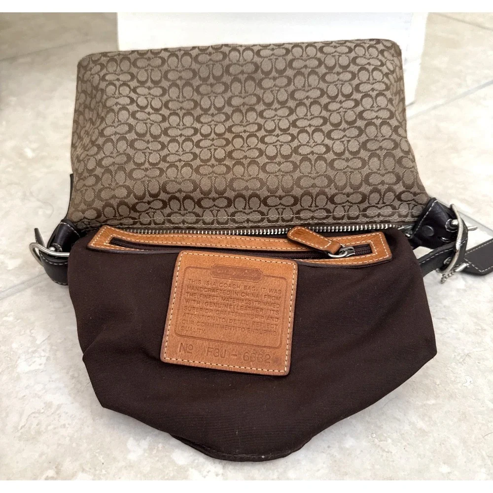 Coach MINI 6332 Vintage Demi Y2K SoHo Signature C Canvas Bag W/Leather Trim